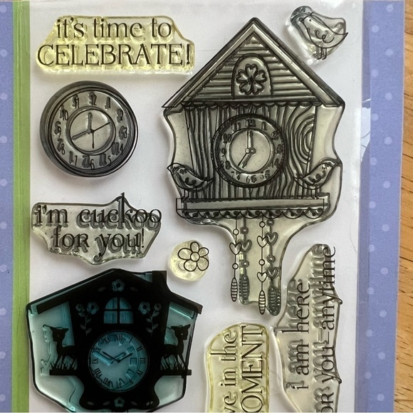 Hero Arts Cuckoo Clear Stamp Set Clocks - Picture 2 of 4